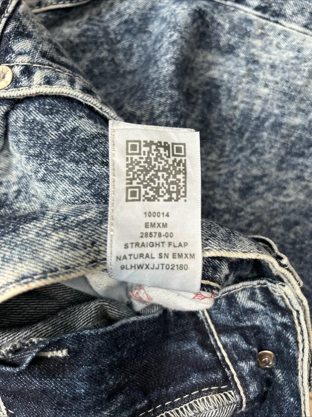 True Religion World Tour Acid Wash Men’s 32X32 Ricky Flap Straight Jeans NWT